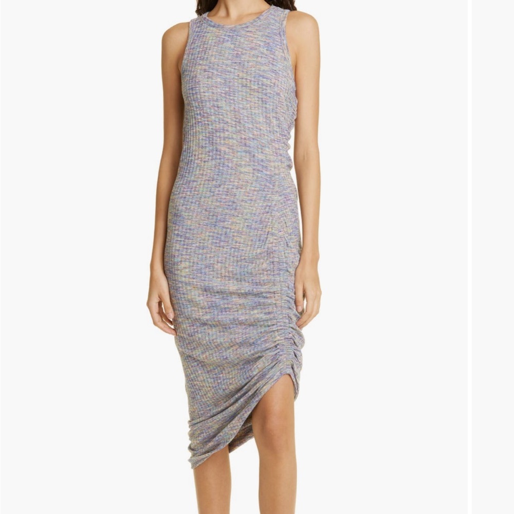Veronica Beard Haylee Ruched Space ribbed dress